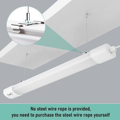 LED moisture-proof luminaire with motion sensor 120CM, ceiling light LED tube 36W 4000LM, IP65 cellar light, waterproof moisture-proof lamp for workshop garage kitchen bathroom office, neutral white, 4000K