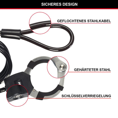 Master Lock Cable Lock with Key, 1m, Ideal for Scooters, Bikes, Strollers, Sports Equipment