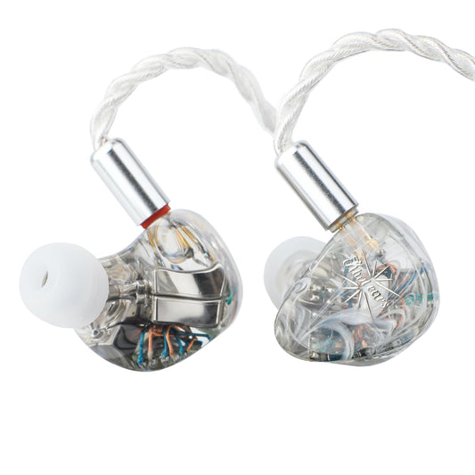 LINSOUL Kiwi Ears Orchestra Lite Performance Custom 8BA In-Ear Monitor IEM with Detachable 4-Wire 7N Oxygen-Free Copper OFC Cable, Handcrafted Faceplate (Clear)