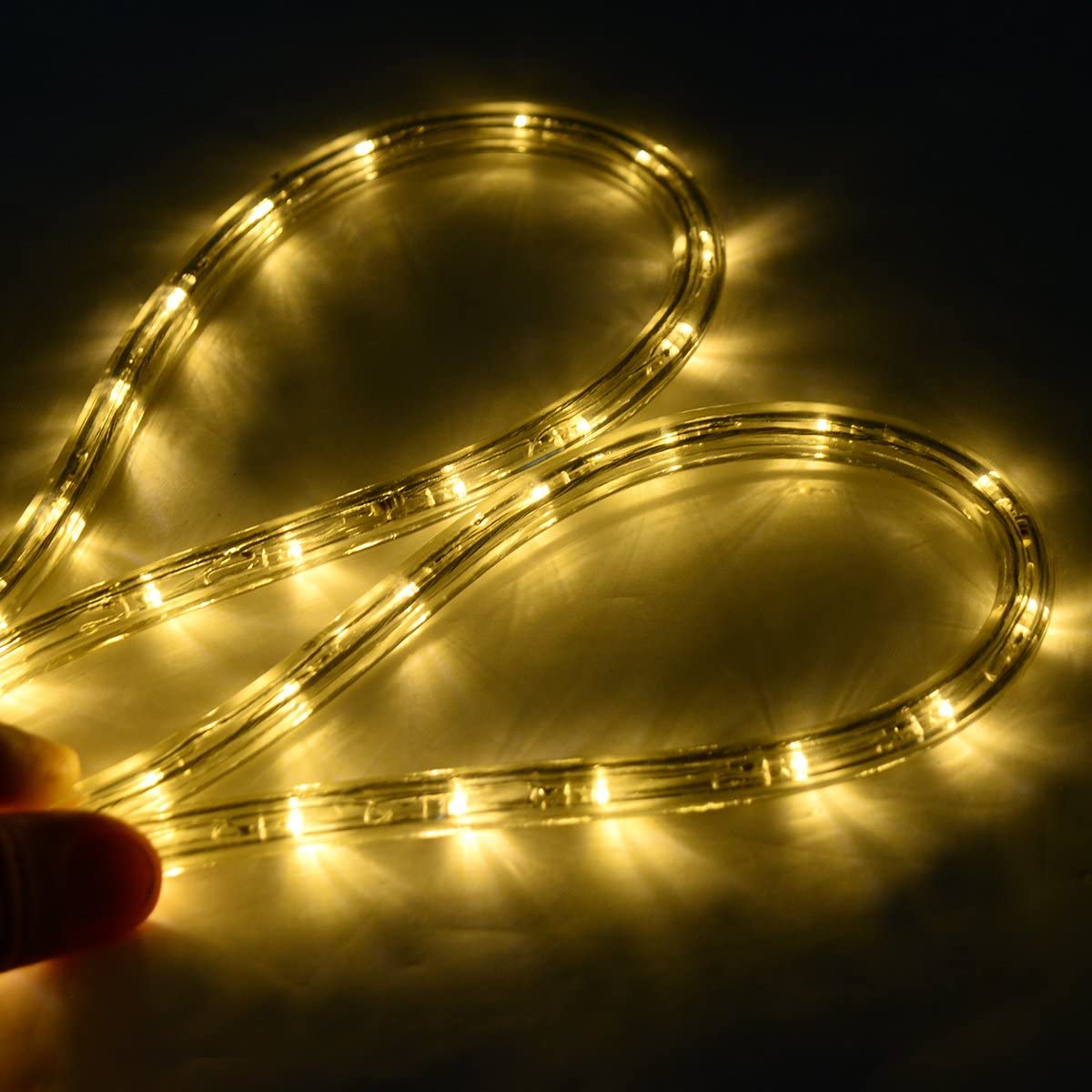 COSTWAY Outdoor Light Tube 30M, Light Tube with 1080 LEDs, Waterproof Light Chain, Powered by Electricity, LED Light Tube for Decoration, Party, Garden, Wedding (Warm White)