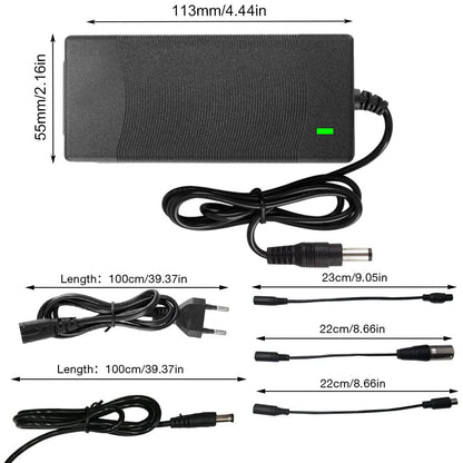 CJBIN Chargers for Scooter, 42V 2A Hoverboard Charging Cable, e Scooter Charging Cable, Hoverboard Charger with 4 Interface Ports, Power Supply Bike Charger for e Scooter Xiaomi M365 Electric Scooter