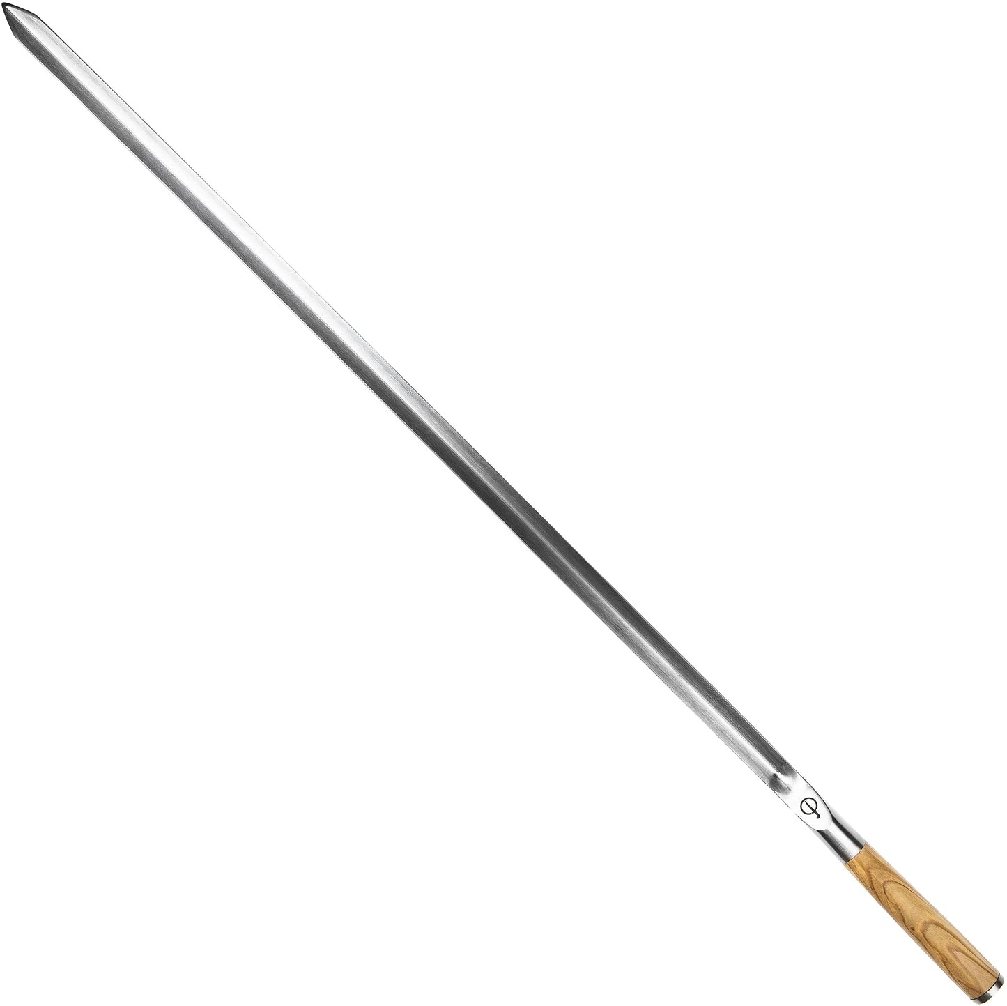 Forged Churrasco BBQ Skewers 60cm, Olive Wood Handle, Stainless Steel, V-Shaped