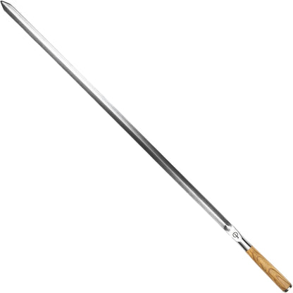 Forged Churrasco BBQ Skewers 60cm, Olive Wood Handle, Stainless Steel, V-Shaped