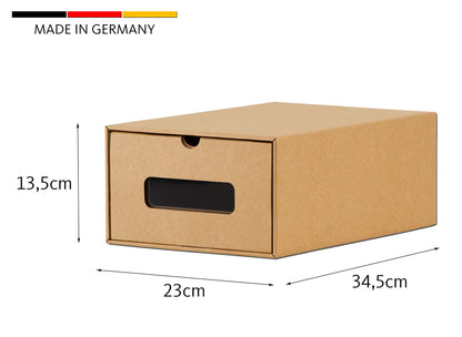 BigDean 10-piece box set with drawer & window - Kraft paper cardboard - shoebox toy box storage for accessories & accessories
