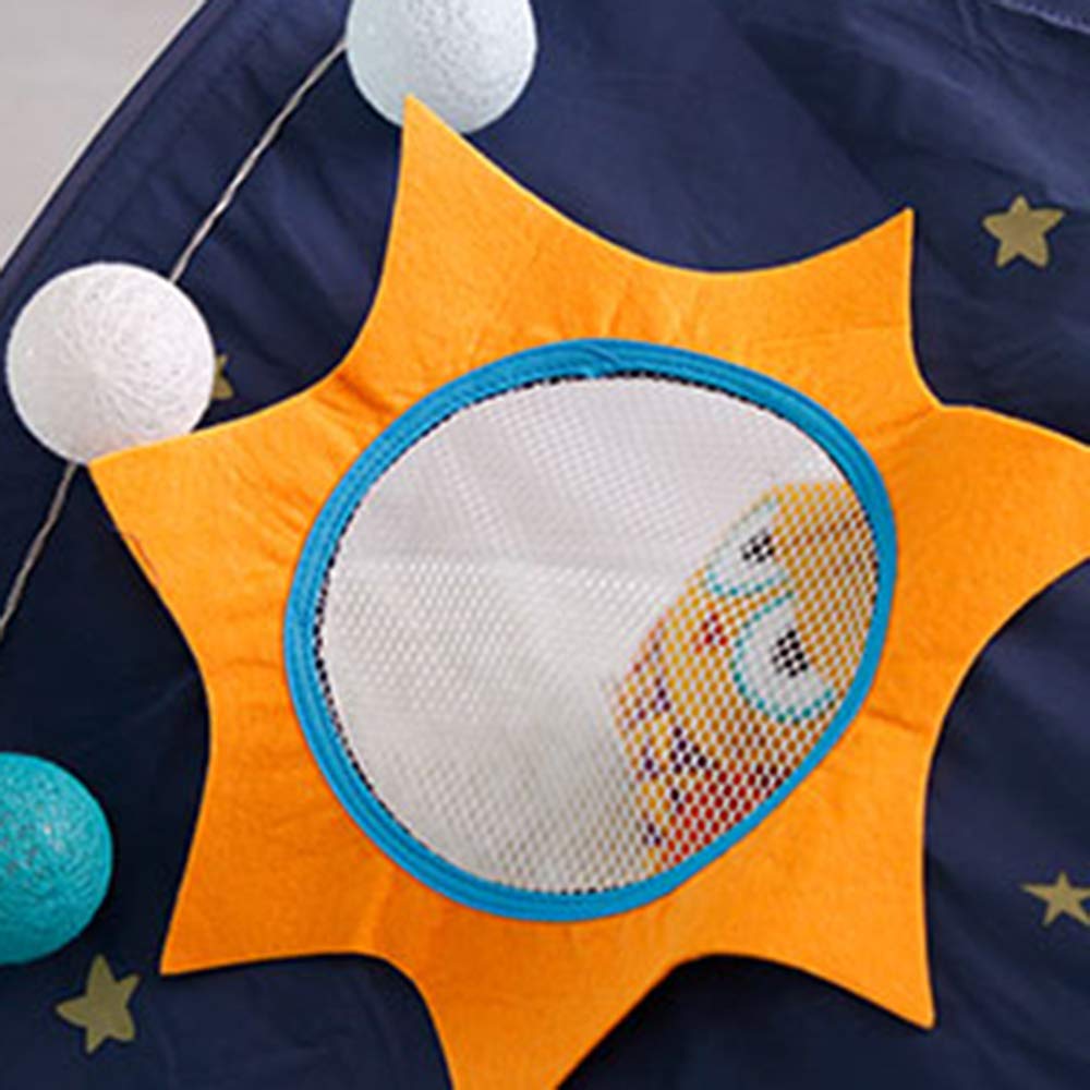 Powcan kids play tent for boys and girls, Galaxy starry sky playhouse tent for children. Pop up tent with double mesh curtain and carry bag for indoor and outdoor games. Size: 140x100x80cm.