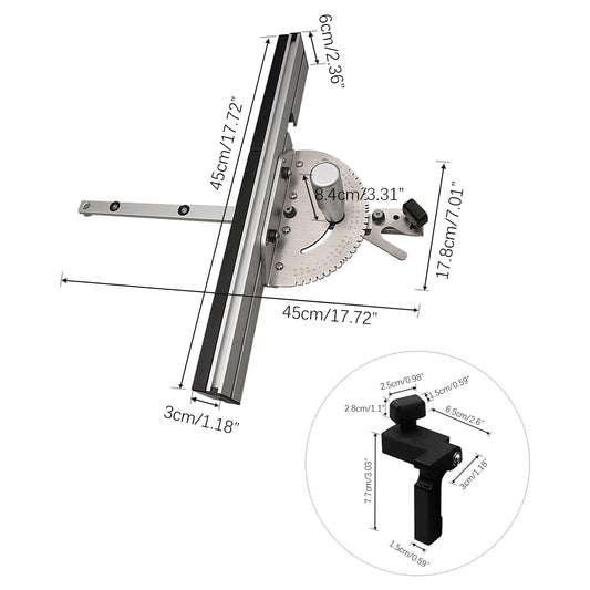 Miter Gauge 450mm miter joint gauge for table saw, table saw, bandsaw, router sawing accessories ruler woodworking tool.