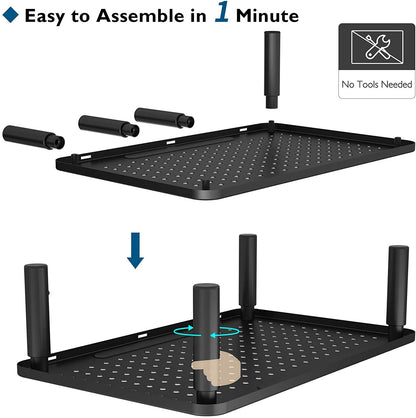 BONTEC Monitor Stand Adjustable Monitor Riser made of high-quality metal. Ergonomic stand for laptop, computer, iMac, PC, printer up to 20 kg, black 2-pack.