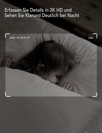 Nooie baby monitor with camera, baby camera WiFi, baby monitor with camera and app, two-way audio, 1080P HD night vision compatible with Alexa and 2.4GHz WiFi, motion and sound detection, indoor use.