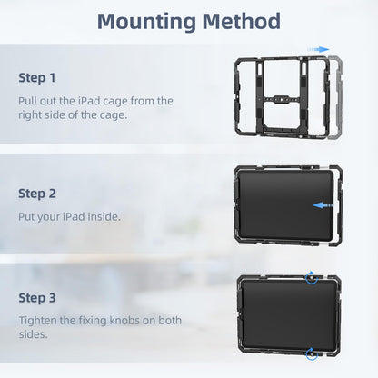 Nitze Tablet Cage for iPad 1 to 10 Gen/iPad Air 1 to 6 Gen/iPad Pro 11 Inch 2024/2022/2021/2020/2018/iPad Pro 10.5 Inch 2017 and other 9 to 11 Inch tablets - T-TC03A