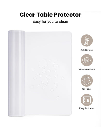 YSAGi Desk Pad Transparent, Clear Large Mouse Pad, Waterproof Desk Mat Writing Pad Clear, Table Protector Pad Desk Accessory for Office & Home (80 x 50 cm)