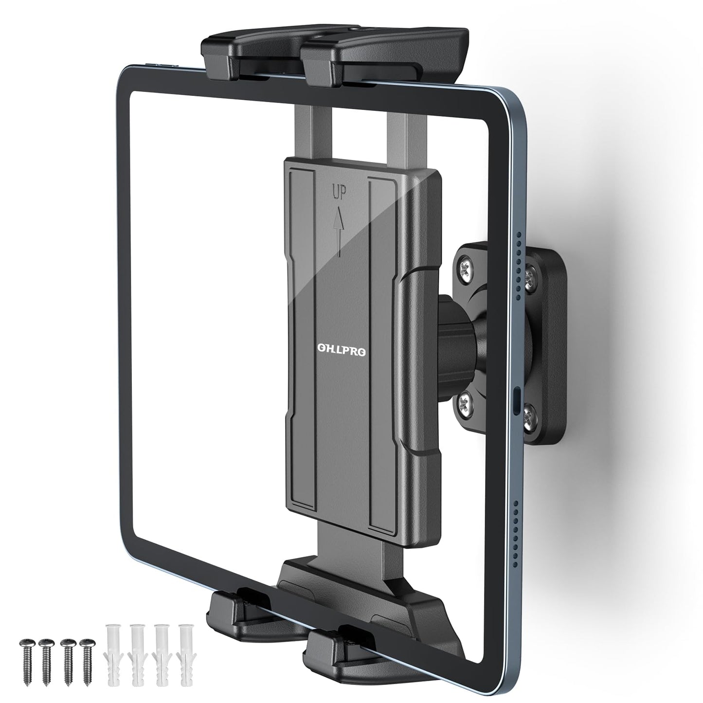 OHLPRO Tablet Wall Mount with 360° Rotation, Universal iPad Wall Mount with Expandable Clip, Tablet Holder for (4.7-13'') iPad Pro, Mini, Air, iPhone, Kindle, Galaxy Tab, Kitchen, Bathroom