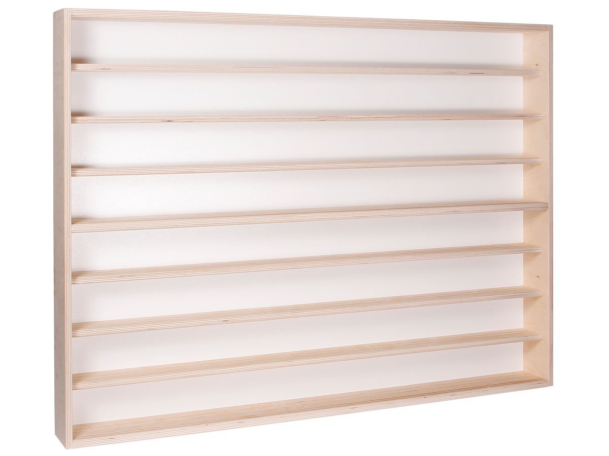 Alsino Display Case Train Display Shelf V-43a - 8 levels, with grooved tracks for trains - 100 x 75.5 x 8.5 & 4 acrylic glass panels