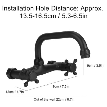 Tomotato Bathtub Faucets, Wall Mounted Bathtub Double Handle Hot and Cold Water Faucet 360° Rotatable Faucet for Shower and Bathtub (Type A)
