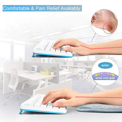 2 sets of ergonomic computer elbow wrist rest pads, MERYSAN long & short combination wrist rest elbow support mat for keyboard mouse work gaming - relieve elbow pain (gray)