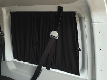 BREMER SEAT COVERS Custom Curtains Sunshades compatible with VW T5 T6 T6.1 Transporter Caravelle Long Wheelbase with Rear Hatch in Black Camping Accessories Motorhome Accessories Camper Curtains 718