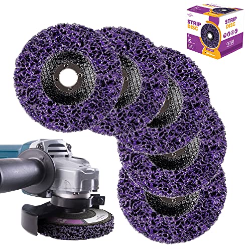 5 pieces grinding discs for angle grinder, 100mm wheel cleaning disc for paint removal and rust.