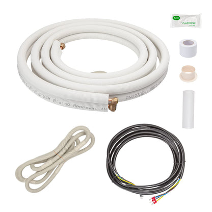 2x 4m 1/4" + 3/8" inch copper refrigerant lines Insulated copper tubes for 9000 mounting kit