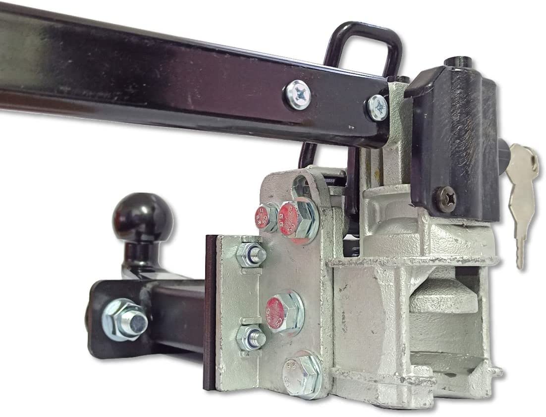 Folding and lockable 250 mm hook extension for bike rack including plug-in coupling for any type of trailer hitch.