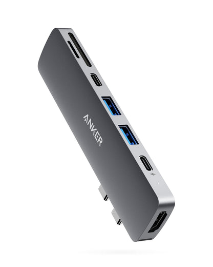 Anchor PowerExpand Direct 7-in-2 USB-C Hub for MacBook, USB-C adapter with Thunderbolt 3 USB-C (100W PD), 4K HDMI port, USB-C & USB-A 3.0 data transfer, SD & microSD card slot.