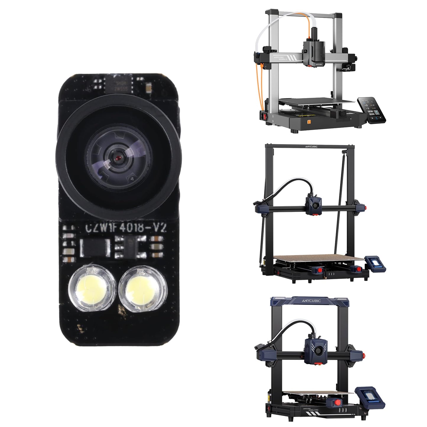 ANYCUBIC 3D printer camera, real-time view, video remote monitoring 3D printer accessory for Viper 3/ Viper 3 Combo and Viper 2 Pro/Plus/Max.