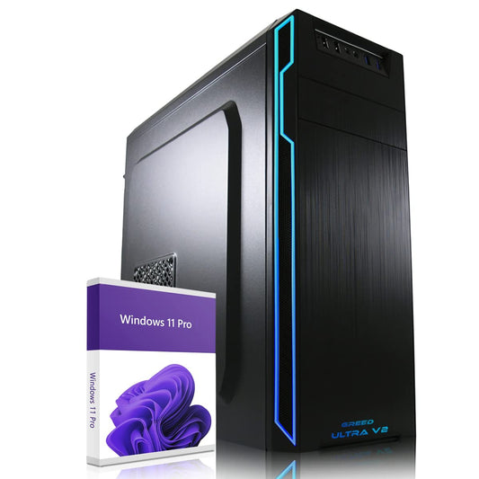 Greed® Ultra V2 PC with Intel Core i7 12700F - Fast desktop computer for office & home with 4.8 GHz, 32GB RAM, 1TB SSD + 1TB HDD, DVD+RW, USB 3.1, WLAN, incl. Win 11 Pro