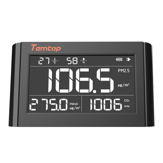 Temtop Air Quality Monitor Indoor Air Quality Detector for CO2 PM2.5 PM10, P1000