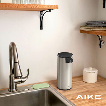 AIKE Automatic Stainless Steel Soap Dispenser with Infrared Sensor, 280ml Touchless Automatic Soap Dispenser USB Charging