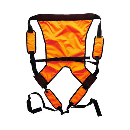 Orange durable baby wraps for carrying infants and toddlers. Lightweight and soft, with back straps for outdoor activities like hiking. Convenient sling transfer for lifting children into cars, wheelchairs, vehicles, or beds.