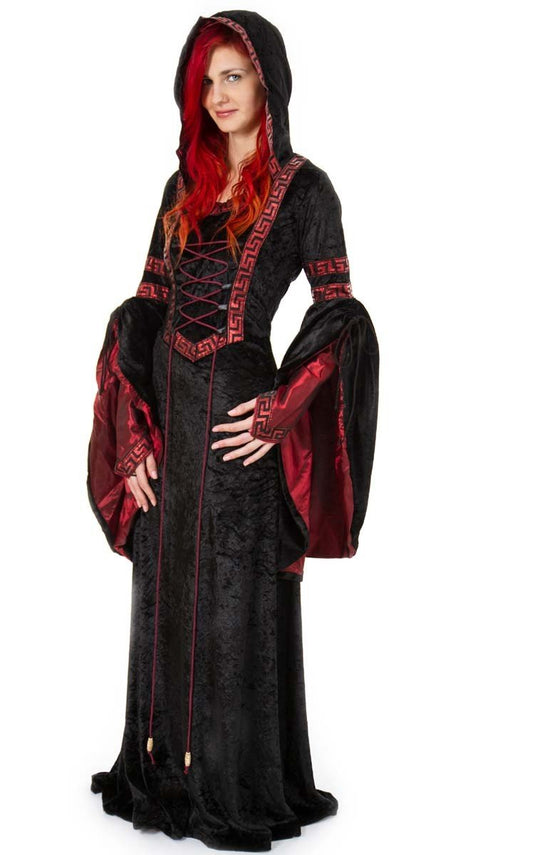 MAYLYNN Vampire Costume Gothic Witch Medieval Halloween Costume, Dual Sizes: Size S/M approx. 36 38