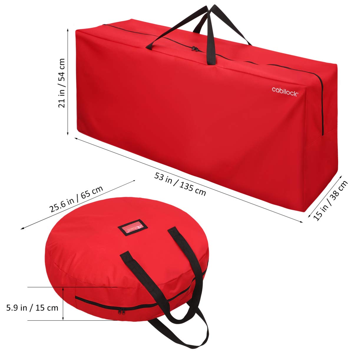 Cabilock Christmas Tree Bag Christmas Wreath Garland Storage Bag for Christmas Decorations (Red)