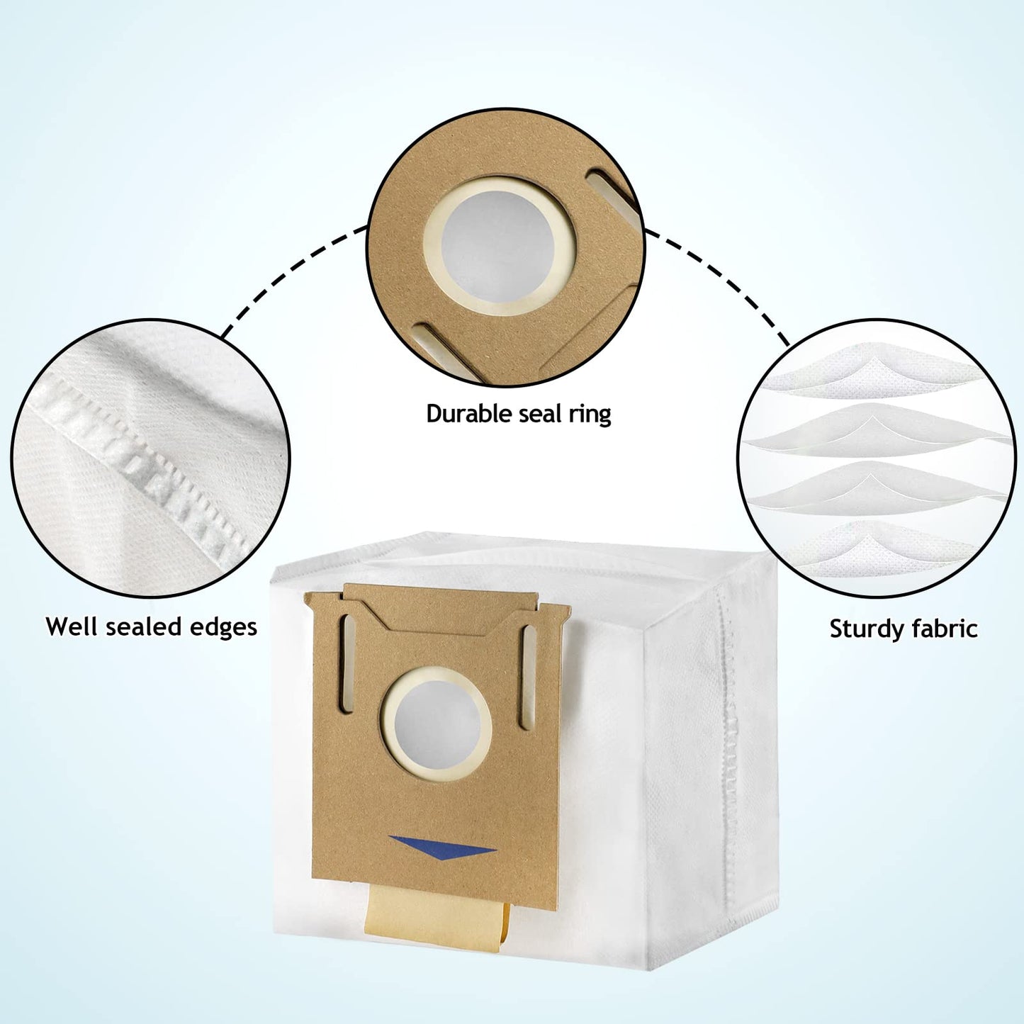 18 pieces of replacement accessories for Ecovacs Deebot N8/ N8+/ N8 Pro/ N8 Pro+/ OZMO T8/ T8+/ T8 AIVI/ T8 AIVI+/ T9/ T9+ vacuum cleaners, including 4 mopping cloths, 3 filters, 4 dust bags, 1 main brush, and 6 side brushes.