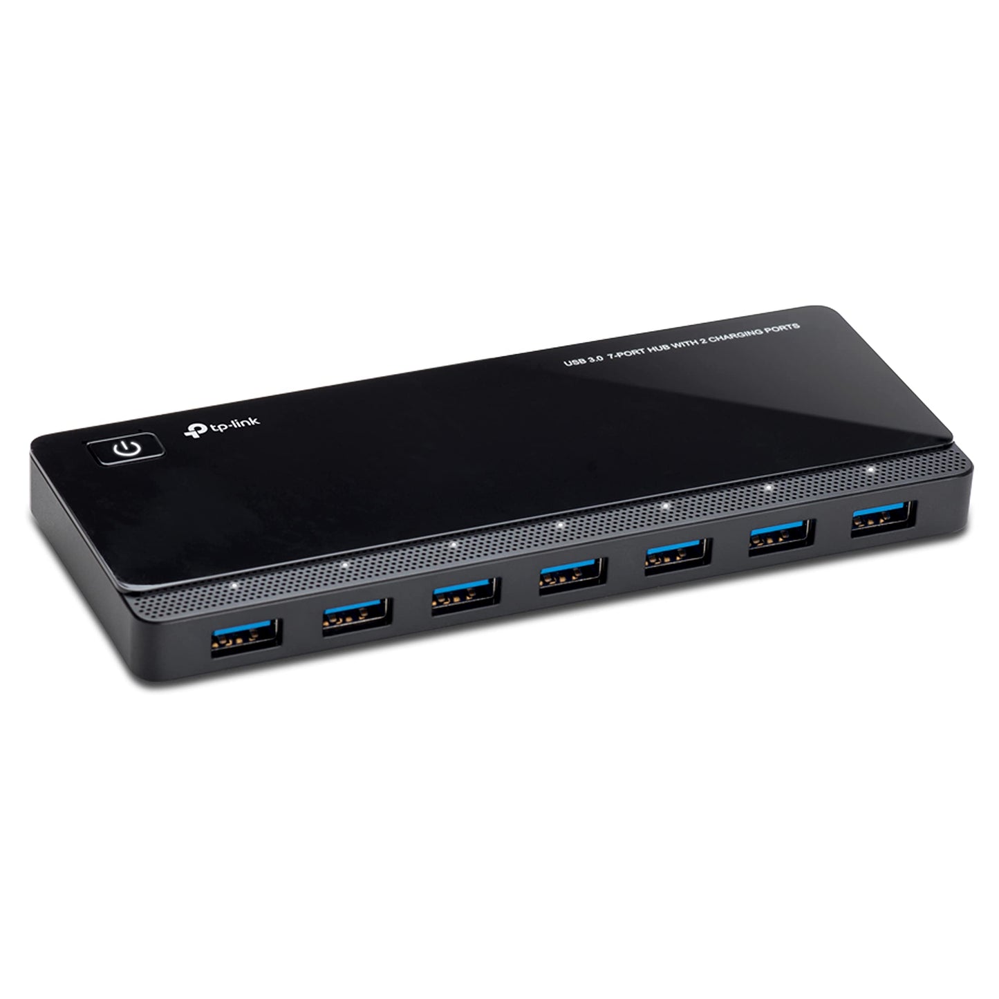 TP-Link UH720 7-Port USB 3.0 HUB + 2 charging ports (2.4A) for tablets and smartphones, includes power adapter and USB 3.0 cable, up to 5 Gbit/s, hot swapping, supports Windows, Mac OS, Linux, black.
