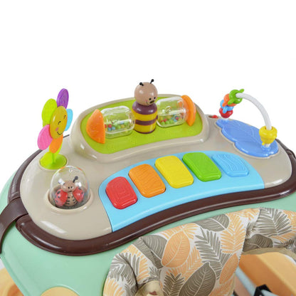 Daliya® BEBISTEP 4in1 play and walk learning car - baby walker with rocking function Walking aid Baby swing with music & game center & dining table (Yellow-turquoise)