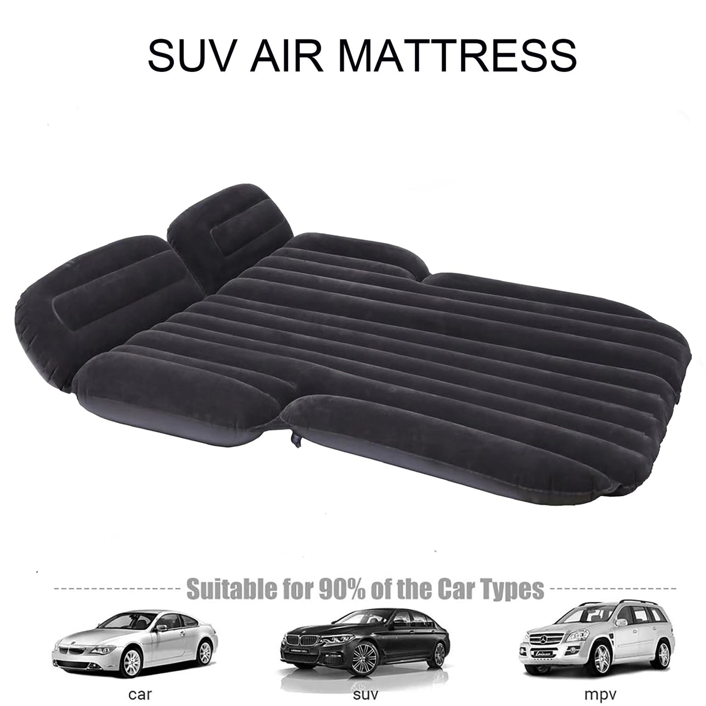 Icelus Car Mattress, 195 * 130 * 15 cm SUV Car Inflatable Mattress Air Mattress Trunk with Air Pump, Car Rear Seat Thicker Combo Bed for Travel Camping Outdoor