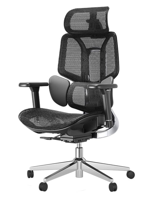 Hbada E3 Air Office Chair Ergonomic, Desk Chair - with 3-zone dynamic lumbar support, 3D adjustable headrest, 3D adjustable armrests, Computer Chair, Black