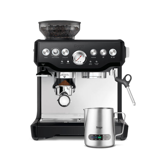 Sage - The Barista Express - Coffee machine with manual milk frother & integrated grinder - 16 grind settings, automatic grinding, customizable milk foam - Black Truffle