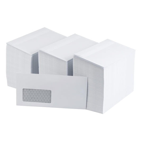 1000 pieces of envelopes - envelopes - C5/6 envelope with window - white - self-adhesive - paper envelopes for invoices, letters, invitations, greeting cards