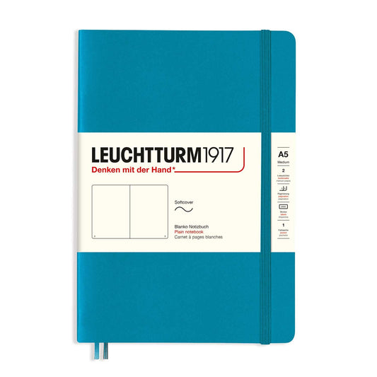 Lighthouse1917 365506 Notebook Medium (A5), Softcover, 123 numbered pages, Ocean, blank