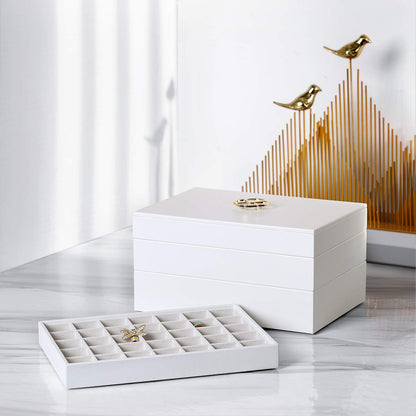Vlando stackable jewelry trays jewelry box jewelry organizer jewelry storage - Large jewelry box women's jewelry display drawer insert for earring necklaces bracelet ring