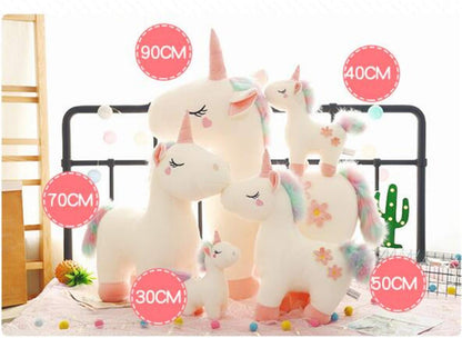 RAILONCH Plush Rainbow Unicorn, Stuffed Animal Plush Toy Cuddly Teen Heart Doll Gift