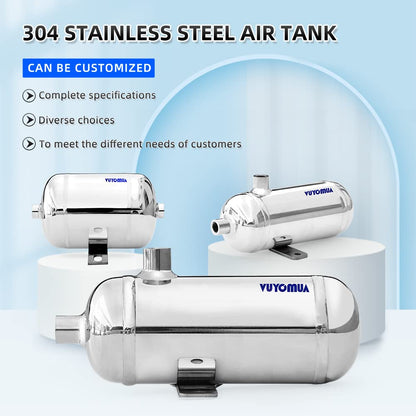VUYOMUA 304 Stainless Steel High Pressure Mini Small Portable Air Tank Air Reservoir Water Storage Tank (0.3L-SG)