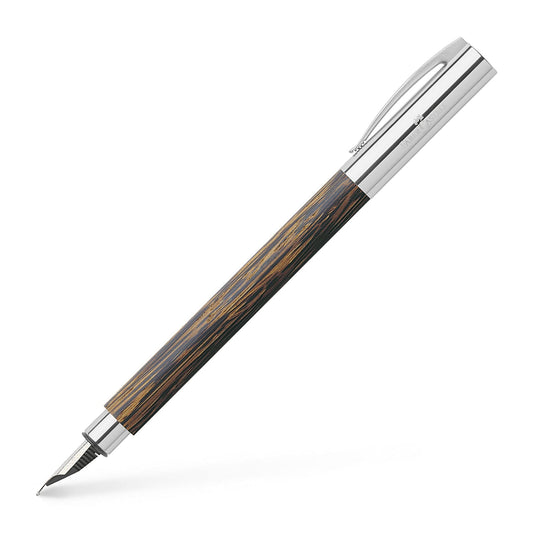 Faber-Castell 148172 - Fountain Pen AMBITION Cocos, Extra Fine nib, includes gift box and converter.