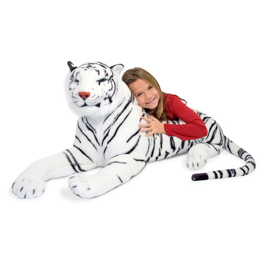 Melissa & Doug 13979 White Tiger Lifelike Plush Toy with Realistic Facial Expression
