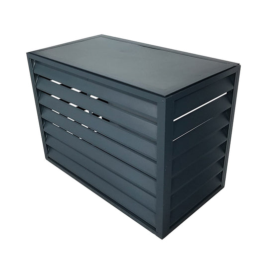 Air conditioning cover, decorative privacy screen, protective grille for air conditioners and heat pumps, aluminum all-weather protection cover, freestanding enclosure for covering trash cans (Color: Blue).