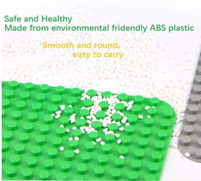 Large building plate compatible with all leading brands. Classic baseplate for large building sets. 38*38cm plate set for creative preschool toys. 2PCS Gray.