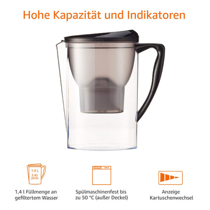 Amazon Basics Water Filter 2.3 Liters - Black