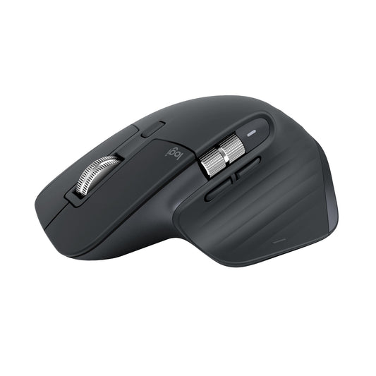 Logitech MX Master 3S - wireless performance mouse with ultra-fast scrolling, ergonomic design, 8K DPI, glass tracking, quiet clicks, USB-C, Bluetooth, compatible with Windows, Linux, Chrome - Dark Grey, 1-pack