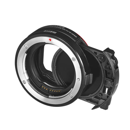 Meike MK-EFTR-C drop-in filter adapter for Canon EF to EOSR with variable ND filter and UV filter for EOS R R5 R6 RP R5C C70 cameras.