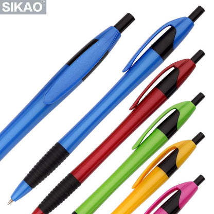 Sikao Grip Slimster Retractable Ballpoint Pen, Bulk Pack Black Ink Medium Point 1.0mm, Push Ballpoint Pens for School and Office, Click Ballpoint Pen (60 Pack)