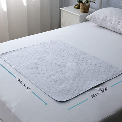 Bedecor Waterproof Bed Pad 86x132 cm Blue Breathable Absorbent Washable Mattress Cover Reusable